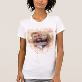 Roze Hart Vorm Foto Lijst Valentijnsdag T-shirt (Voorkant)