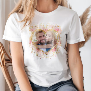 Roze Hart Vorm Foto Lijst Valentijnsdag T-shirt