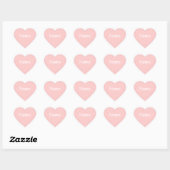 Roze Hart Vorm Naam Sticker (Vel)