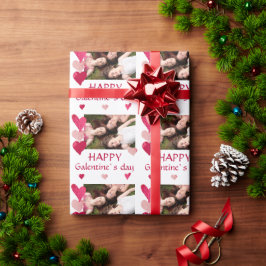 Roze Hart Vriend Foto Galentine's Day Cadeaupapier