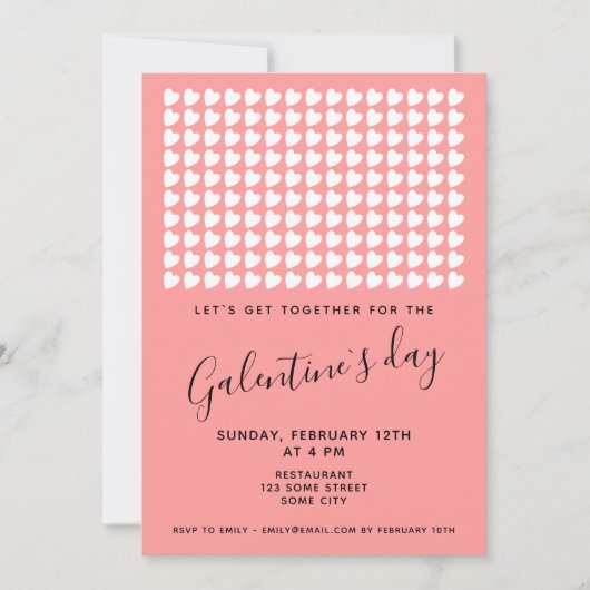 Roze Hart Vrienden Galentine's Dag Kaart (Voorkant)