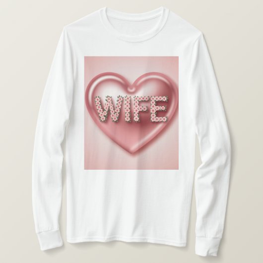 Roze Hart Vrouw Bloemen T-shirt (Design voorkant)