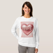 Roze Hart Vrouw Bloemen T-shirt (Voorkant volledig)