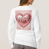 Roze Hart Vrouw Bloemen T-shirt (Achterkant)