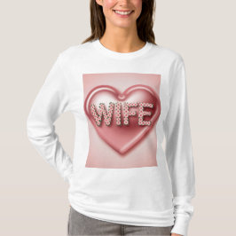 Roze Hart Vrouw Bloemen T-shirt
