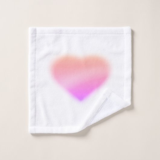 roze hart washandje (Wasdoekje)