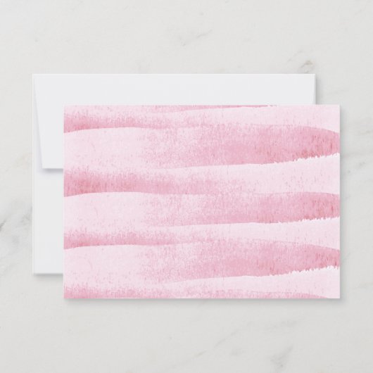 Roze Hart Waterverf bruiloft RSVP Kaart (Achterkant)