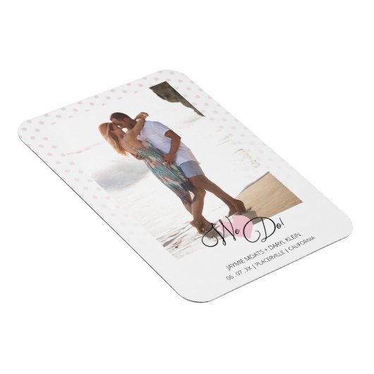 Roze hart We citeren pooldots foto bruiloft Magneet (Rechterzijde)