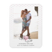 Roze hart We citeren pooldots foto bruiloft Magneet (Verticaal)