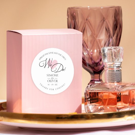 Roze hart We citeren weddenschapszanger Handleidin Ronde Sticker