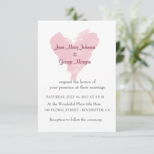 Roze hart Weddenschap Kaart (Staand voorkant)