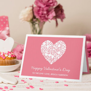 Roze Hart Wees Mijn Valentijn Valentijnsdag Feestdagen Kaart