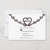 Roze Hart Winged Trouw Verlovings RSVP Kaart (Voorkant)