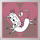 Roze Hart Wit Kat Print (Voorkant)