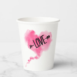 Roze hart wolk papieren bekers