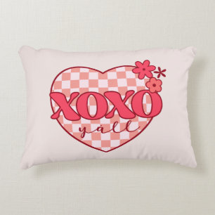 Roze hart Xoxo Hugs en Kisses Accent Kussen