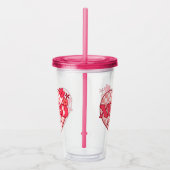 Roze hart Xoxo Hugs en Kisses Acryl Drinkbeker (Rechts)