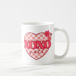 Roze hart Xoxo Hugs en Kisses Koffiemok