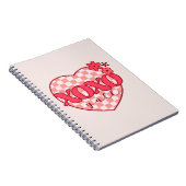 Roze hart Xoxo Hugs en Kisses Notitieboek (Rechterzijde)