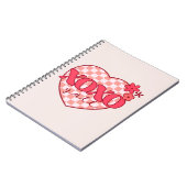 Roze hart Xoxo Hugs en Kisses Notitieboek (Linkerzijde)