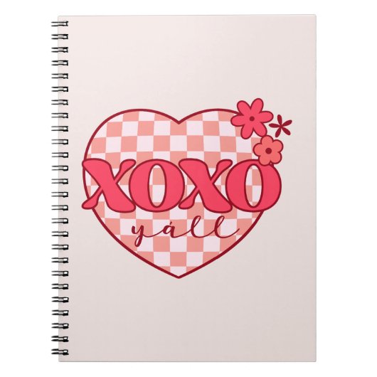 Roze hart Xoxo Hugs en Kisses Notitieboek (Voorkant)
