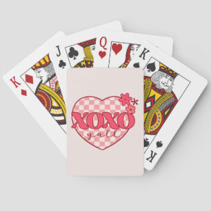 Roze hart Xoxo Hugs en Kisses Pokerkaarten