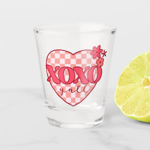 Roze hart Xoxo Hugs en Kisses Shot Glas