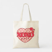 Roze hart Xoxo Hugs en Kisses Tote Bag (Achterkant)