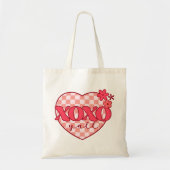 Roze hart Xoxo Hugs en Kisses Tote Bag (Voorkant)