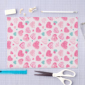 Roze Hart Zoete Romantische Patroon Valentijnsdag Tissuepapier (Craft)