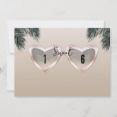 Roze Hart Zonnebril Chique Sweet 16 Pool Party Kaart (Achterkant)