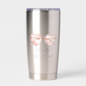 Roze hart zonnebril geïsoleerde drinkbeker (Voorkant)