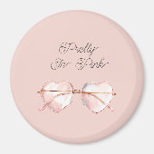 Roze Hart Zonnebril  Magneet (Voorkant)