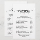 Roze hart | Zwarte kalligrafie mama of papa Game (Voorkant / Achterkant)