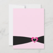 Roze Hart Zwarte Lint Save the Date (Achterkant)