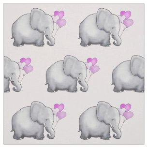 Roze hartballonnen Elephant Baby Girl's zurergie Stof