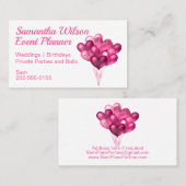 Roze hartballonnen visitekaartje (Voorkant / Achterkant)