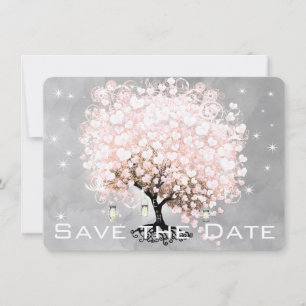 Roze Hartblad Boom Bewaar de Datum Save The Date