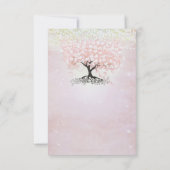 Roze Hartblad Boom Landelijke Trouw-RSVP Kaart (Achterkant)