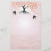 Roze Hartblad Boom Trouwmenu (Achterkant)