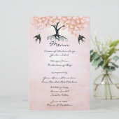 Roze Hartblad Boom Trouwmenu (Staand voorkant)