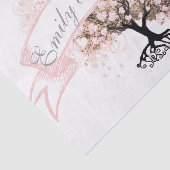 Roze Hartbladboom Bruiloft Tissuepapier (Detail)