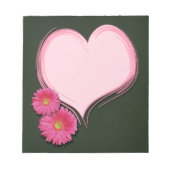 Roze hartbloemen - Notitieblok (Voorkant)