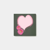 Roze hartbloemen - Post-it® notes (Voorkant)