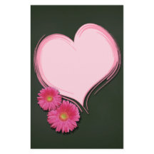 Roze hartbloemen - Stationery Letterhead