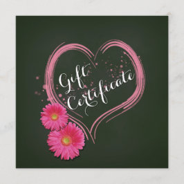 Roze hartbloemen Valentijnsdag cadeaubon