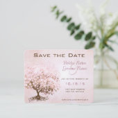 Roze Hartboom Trouw Save the Date (Staand voorkant)