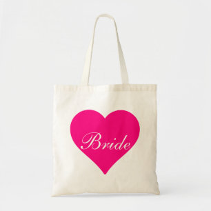 Roze hartbride tote bag