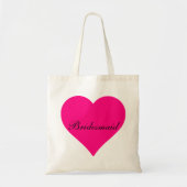 Roze hartbridesmaïde tote bag (Voorkant)