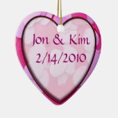 Roze hartbruiloft voor Ornament Gift (Rechts)